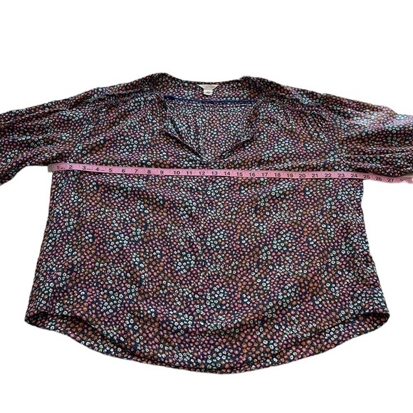 Caslon Floral Print 3/4 Sleeve Blouse - Size Large - Picture 9 of 12